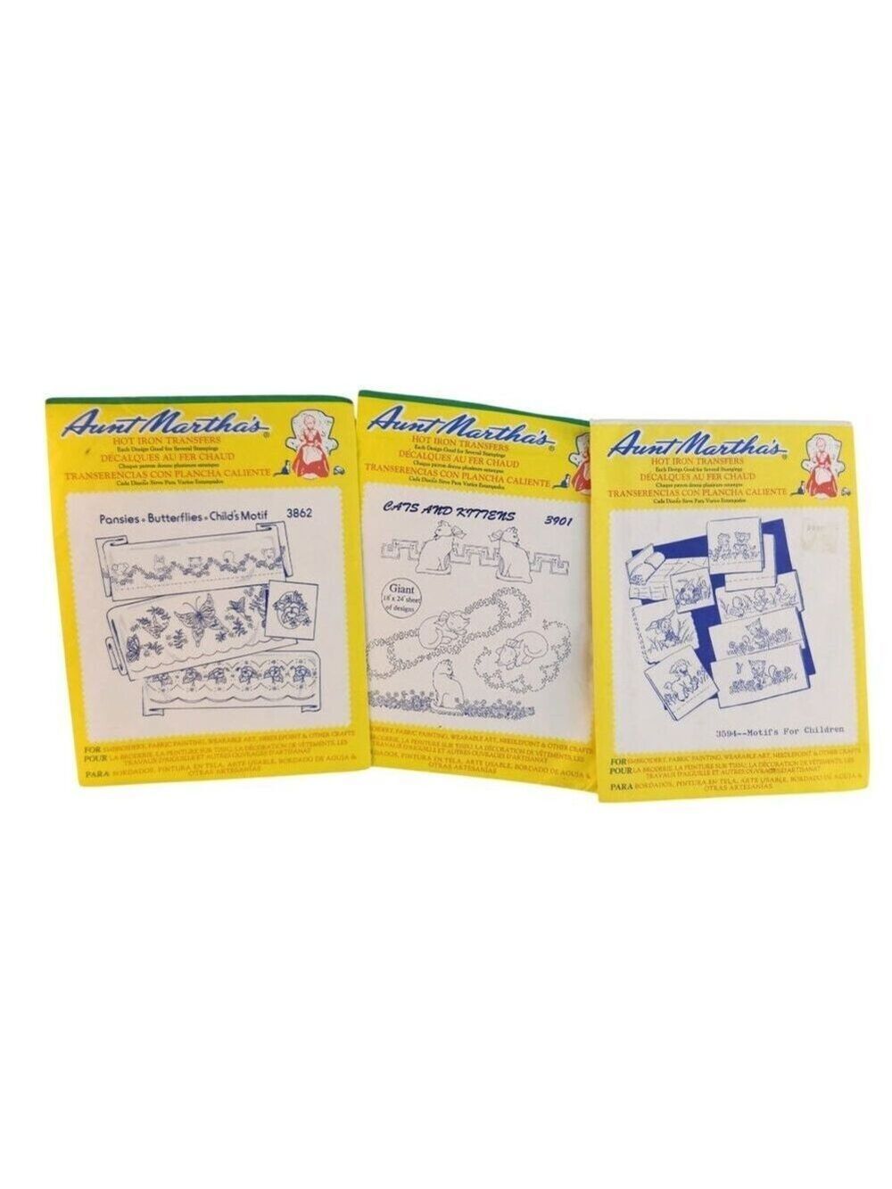 Aunt Martha Hot Iron Transfer Patterns 3862 3901 3594 Lot 3